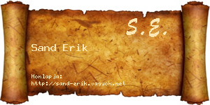 Sand Erik névjegykártya
